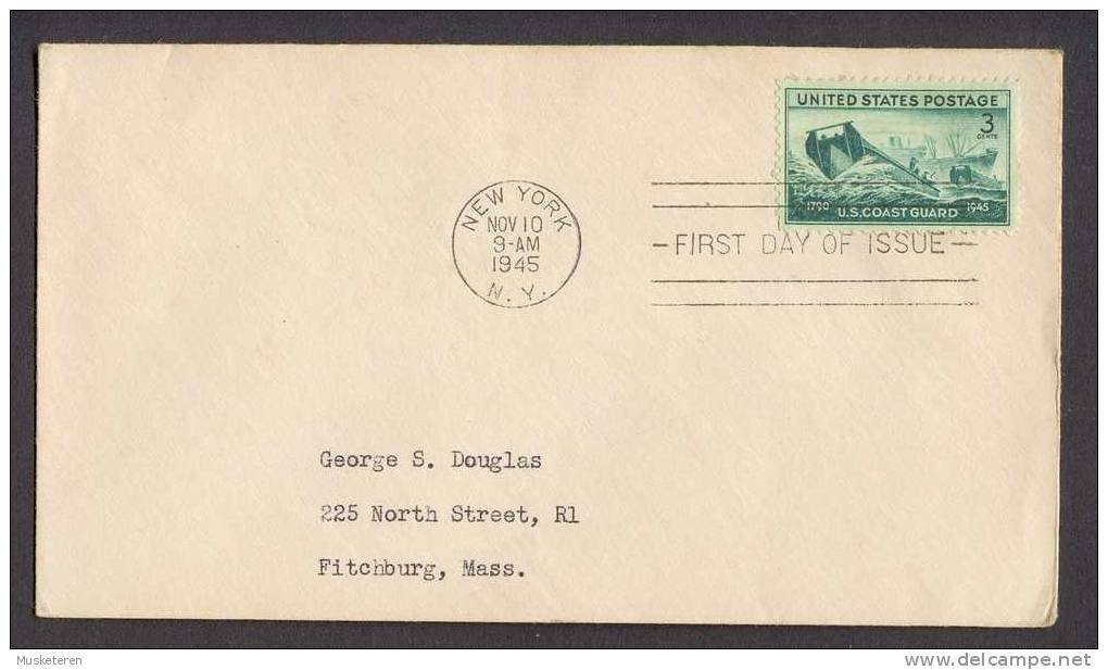 United States FDC Cover 1945 U.S. Coast Guard In WWII - 1941-1950