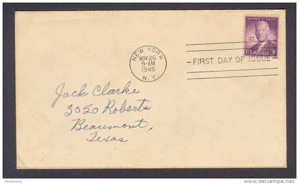 United States FDC Cover 1945 Alfred E. Smith - 1941-1950