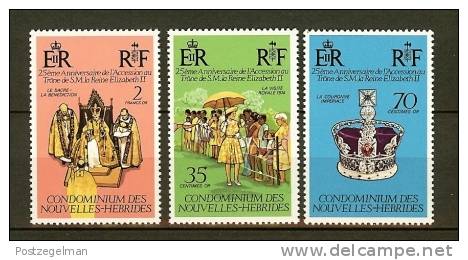 NOUVELLE HEBRIDES 1977 MNH Stamps QE II Silver Jubilee Sg217-219 - Royalties, Royals