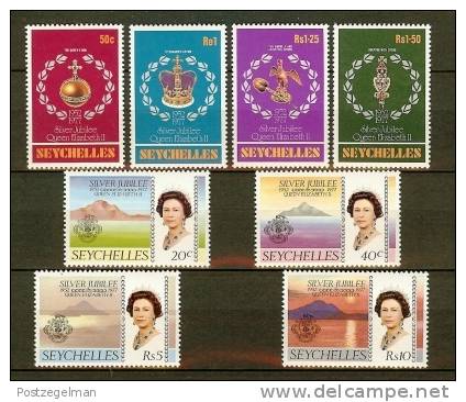 SEYCHELLES 1977 MNH Stamps QE II Silver Jubilee 385-392 - Royalties, Royals