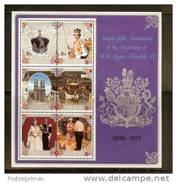 COOK ISLANDS 1977 MNH Block QE II Silver Jubilee  Ms570 - Royalties, Royals