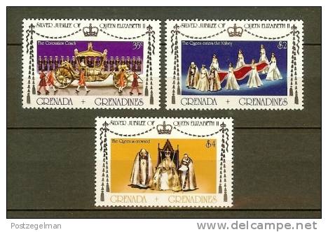 GRENADA & GRENADINES 1977 MNH Stamps QE II Silver Jubilee Sg 215-217 - Royalties, Royals