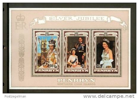 PENRHYN 1977 MNH Block QE II Silver Jubilee Block 4 - Royalties, Royals