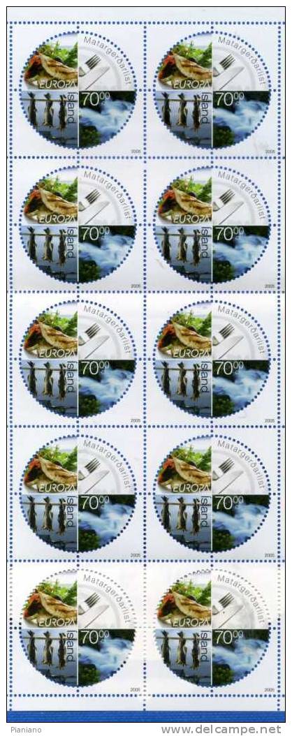 PIA - ISLANDE -  2005 : Europa  Carnet  -  (Yv  1030-31  X  10) - Postzegelboekjes