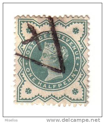 1887-1900 Nº 92 Verde  0,5 P.   Cancelacion - Oblitérés