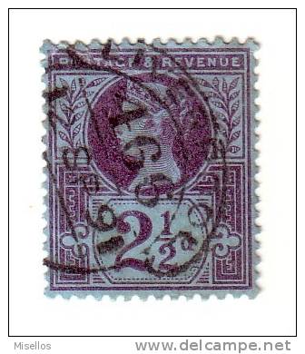 1887-1900 Nº 95  Violeta Y Azul 2,5 P.   .interesante Obliteracion - Oblitérés