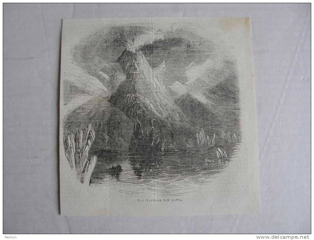 Hekla Volcano -  Iceland - -eruption From 2.September 1846 Gravure-engraving 1846 VF PA4.7 - Estampes & Gravures