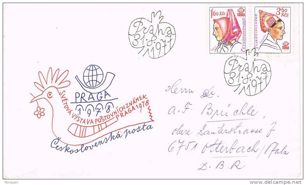 Carta PRAHA  1978 (Checoslovaquia). Gorros Tipicos - Lettres & Documents