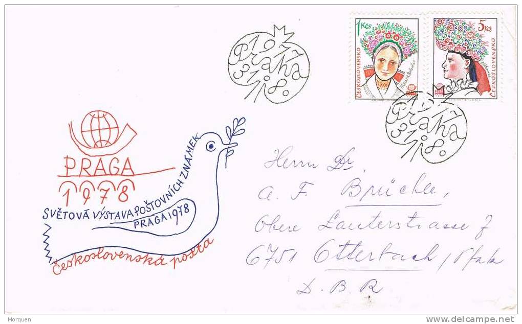 Carta PRAHA  1978 (Checoslovaquia). Gorros Tipicos - Lettres & Documents