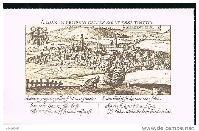 CPA.   MERGENTHEIM.   Audax In Proprio Gallus Solet Esse Fimeto.  (gravure) - Bad Mergentheim