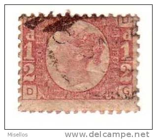 1870 Nº 49 Rojo Carmín 0,5 P. Plancha 20 GDDG. - Oblitérés