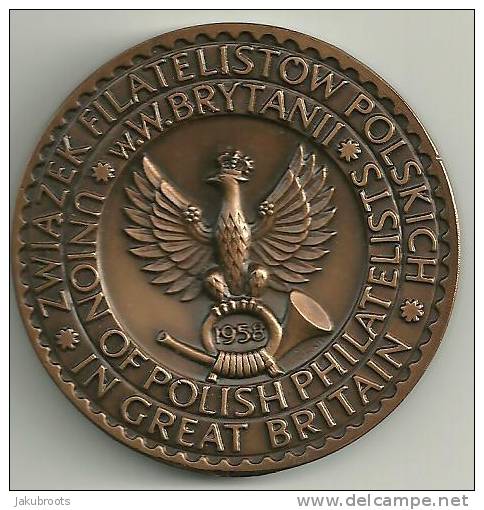 PHILATELIC  MEDAL  AS  ISSUED  BY  UNION  OF  POLISH  PHILATELISTS  IN  Gt. BRITAIN - Other & Unclassified