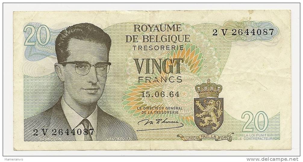 Belgio 20 Franchi 1964 - P.138 - Other & Unclassified