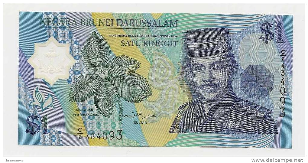 Brunei 1 Ringgit1996 UNC - Polymer - P.22 - Brunei