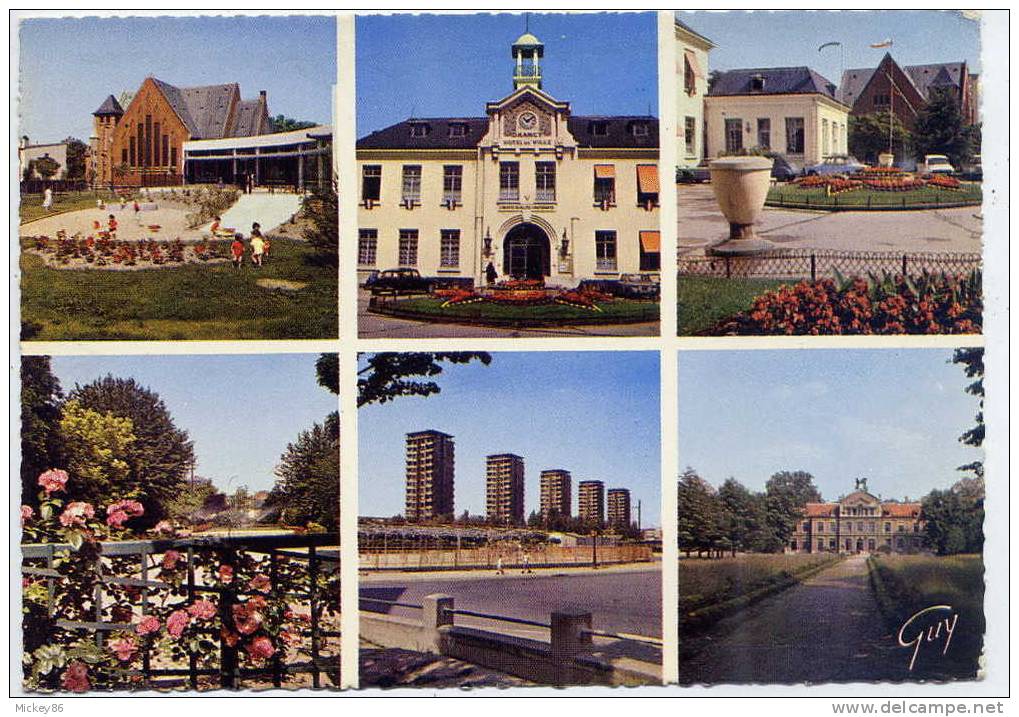 DRANCY--env 1970--Vues Diverses (crèche,nouvelle église,hotel De Ville,square Mairie,cité,tours....),cp Sm Gd Format - Drancy