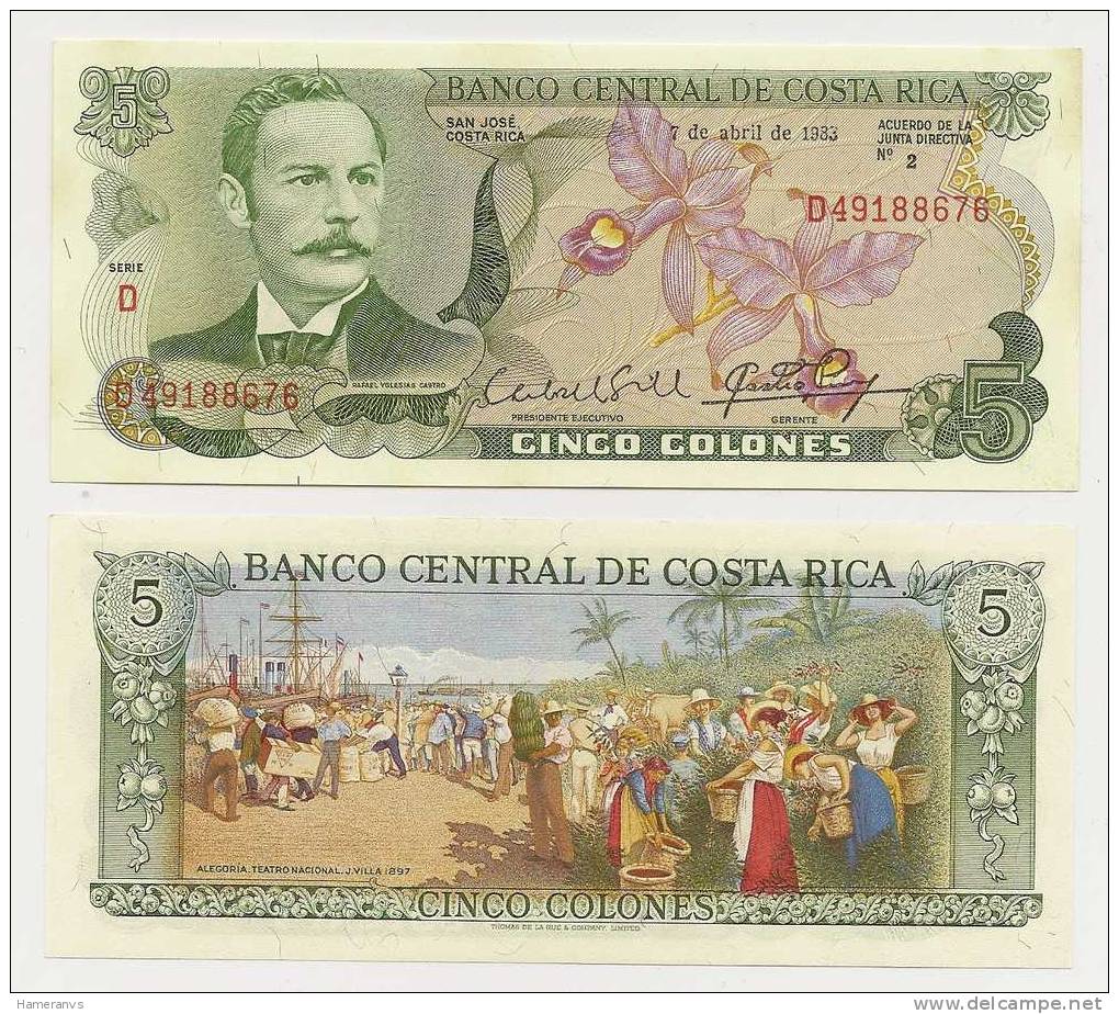 Costa Rica 5 Colones 1983 UNC -  P. 236 - Costa Rica