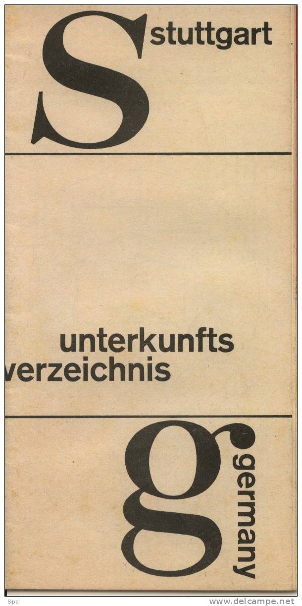 Stuttgart Liste Des Hotels, Des Musées  Et Plan De La Ville Années 1960 Env - Andere Pläne