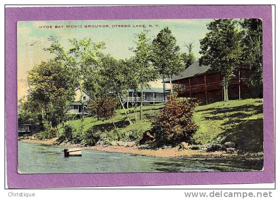 Hyde Bay Picnic Grounds, Otsego Lake, NY.  1912 - Catskills