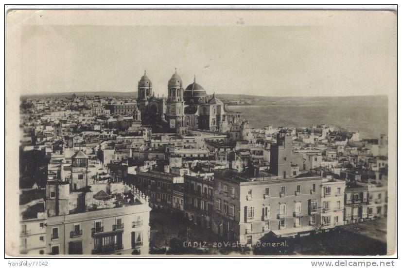 Rppc - SPAIN - ANDALUCIA - CADIZ - VISTA GENERALE - PANORAMIC - 1929 - Cádiz