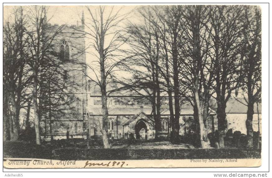 Mumby Church (sent From The Vicarage)  Alford,  Photo Nainby At Alford 1904 - Otros & Sin Clasificación