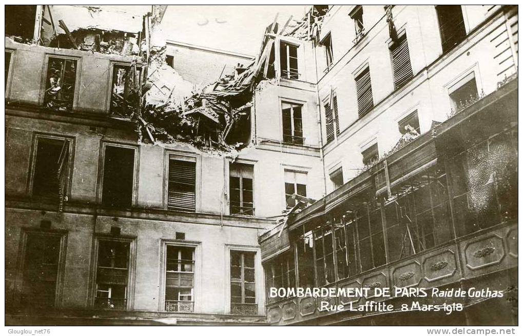 75-BOMBARDEMENT DE PARIS...RUE LAFFITTE 1918...CPA - Autres & Non Classés