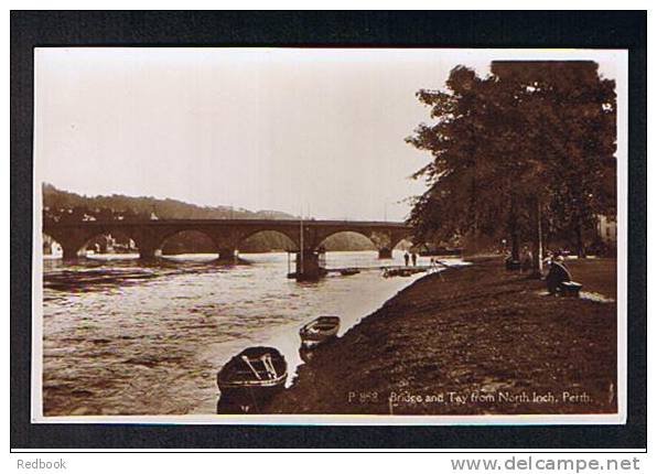 Real Photo Postcard Bridge & River Tay From North Inch Perth Scotland - Ref 520 - Perthshire