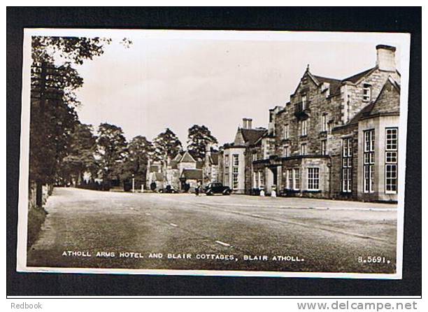 Real Photo Postcard Cars Atholl Arms Hotel & Blair Cottages Blair Atholl Perthshire Scotland - Ref 520 - Perthshire