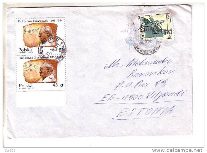 GOOD POLAND Postal Cover To ESTONIA 1996 - Good Stamped: Groszkowski - Brieven En Documenten