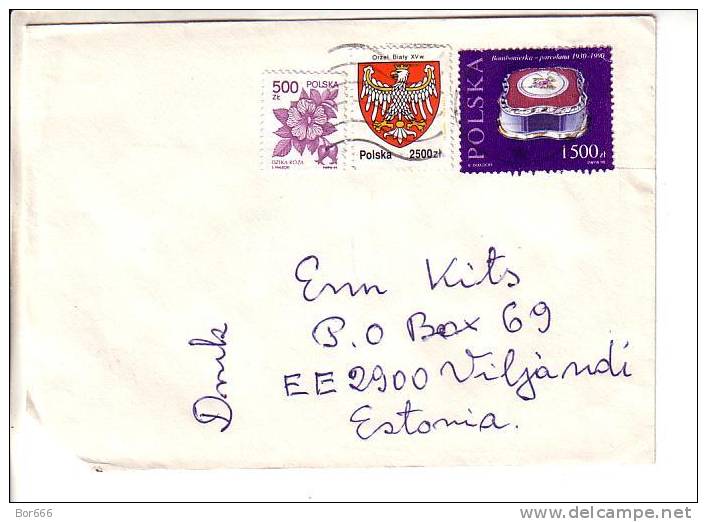 GOOD POLAND Postal Cover To ESTONIA 1994 - Good Stamped: Coat Of Arms ; Porcelan - Lettres & Documents