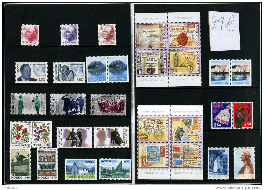 NORGE 1995   Année Complète Neuve ** Dans Le Présentoir De La Poste (avec Des Détails Sur Les Timbres) - Años Completos