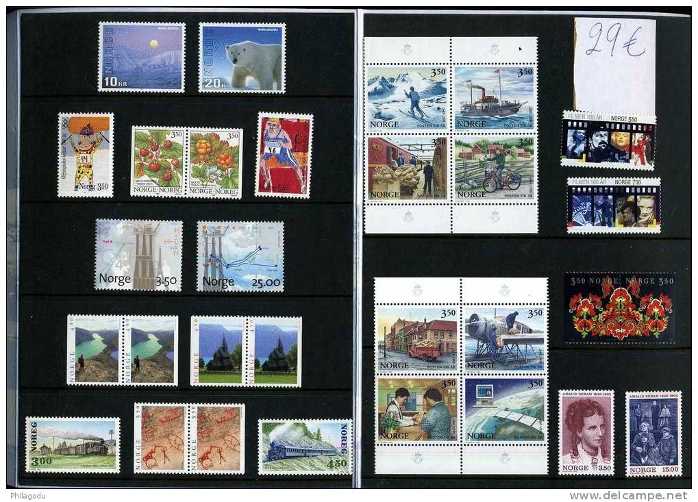 NORGE 1996   Année Complète Neuve ** Dans Le Présentoir De La Poste (avec Des Détails Sur Les Timbres) - Ganze Jahrgänge