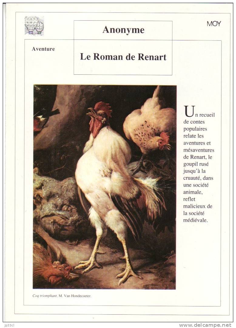 Fiche De Lecture Sur "Le Roman De Renart" (Anonyme) - Learning Cards