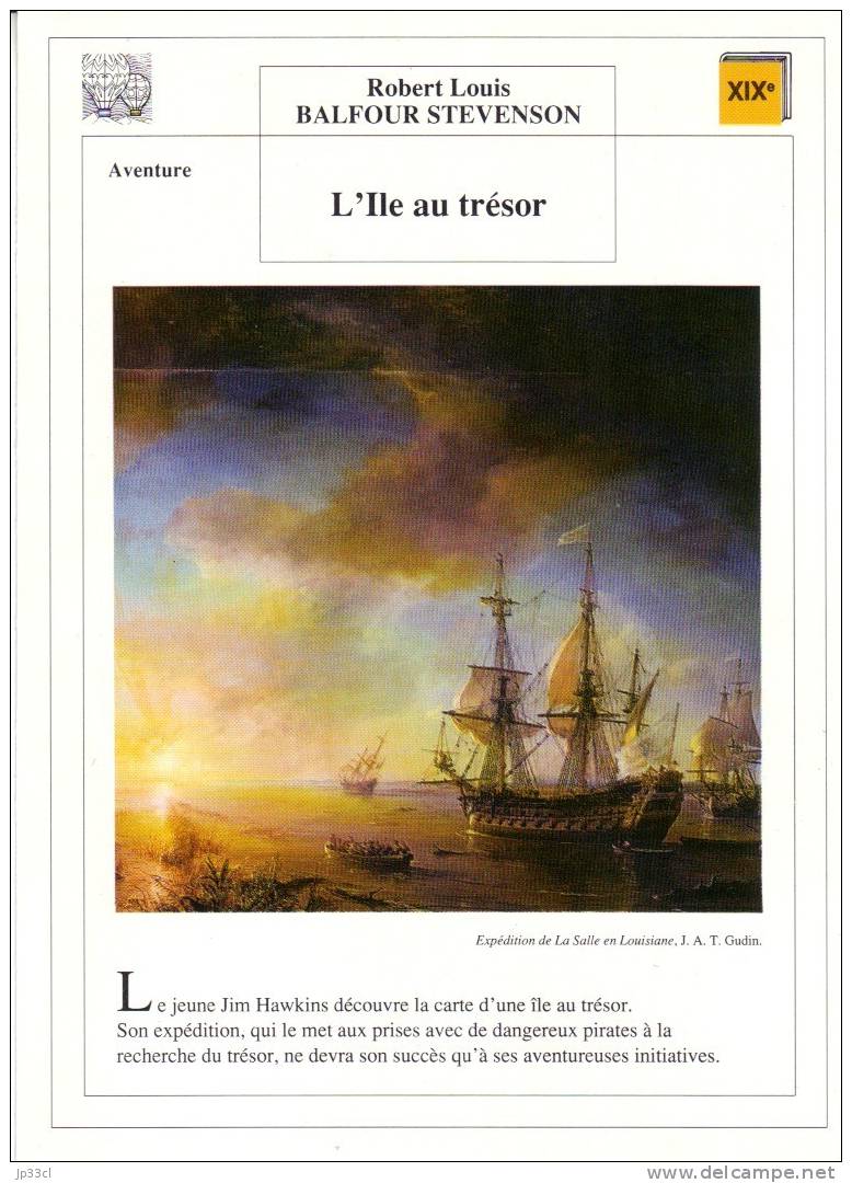 Fiche De Lecture Sur "L'Île Au Trésor", De Robert Louis Stevenson - Lesekarten