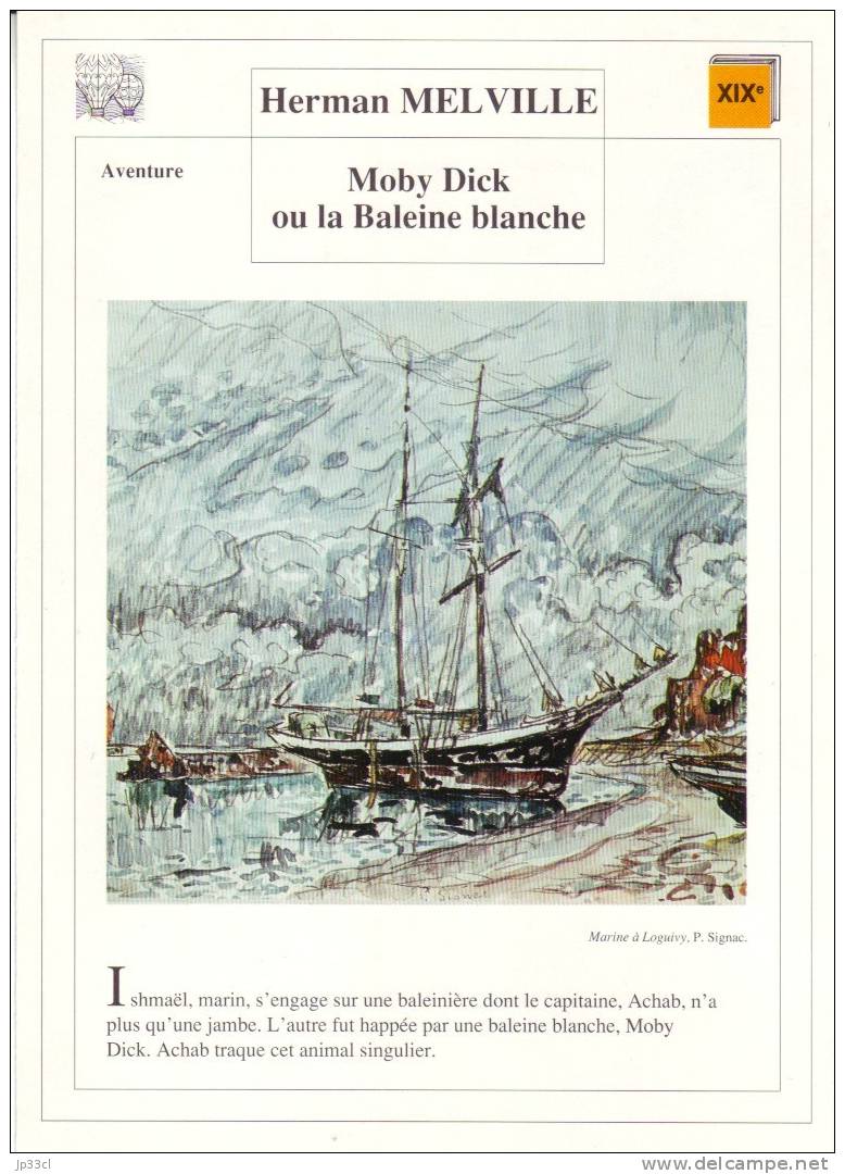 Fiche De Lecture Sur "Moby Dick Ou La Baleine Blanche", De Herman Melville - Fiches Didactiques