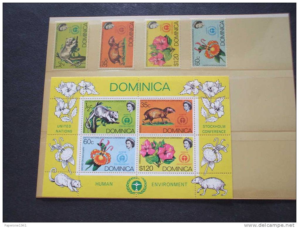DOMINICA-1972 CONFERENZA 4v., PIU' FOGLIETTO - NUOVI(++)-TEMATICHE - Dominica (1978-...)