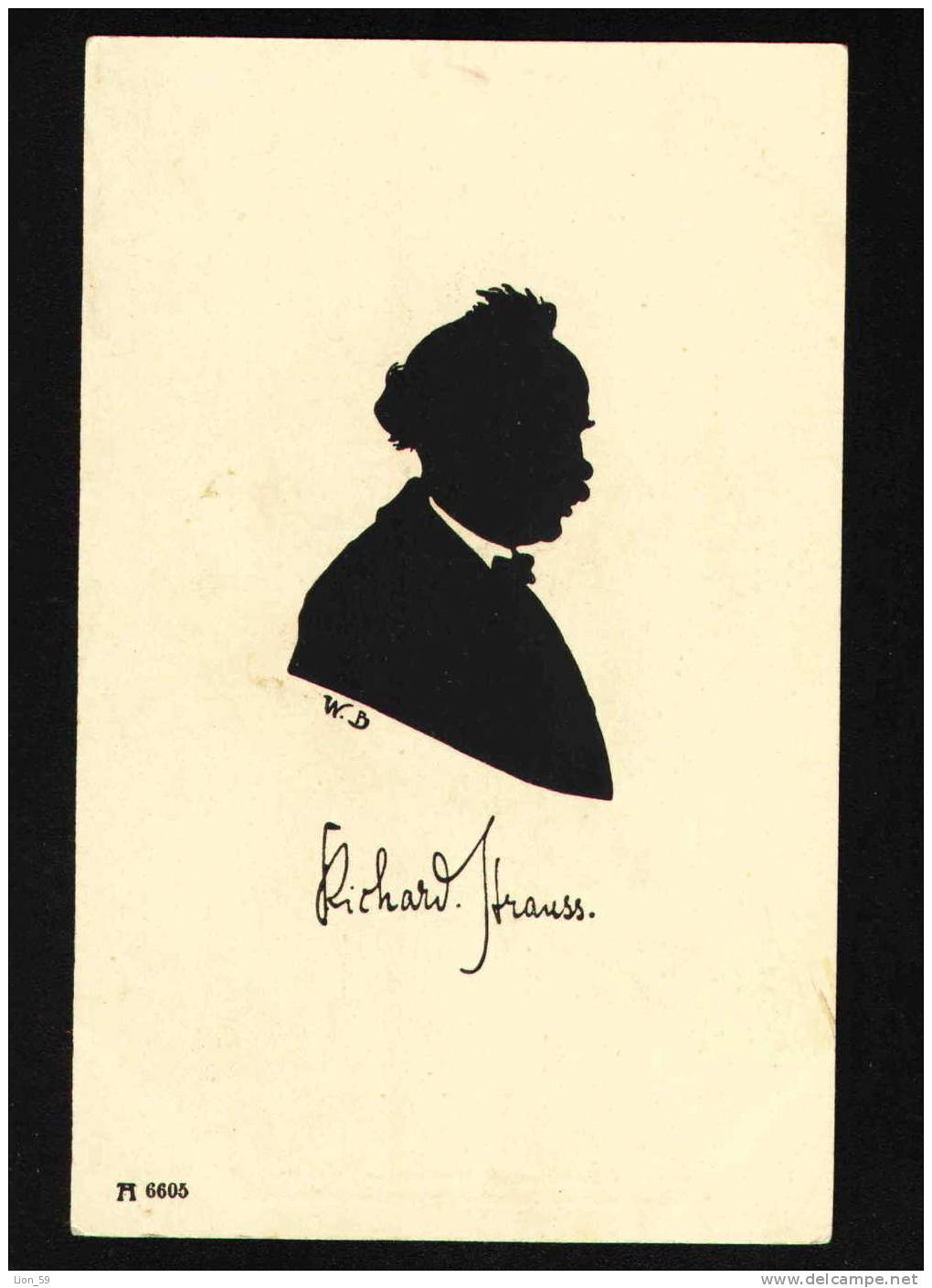 Illustrator W. BITHORN - Silhouette Richard Georg Strauss Germany COMPOSER Series - #  6605/661  Pc 19444 - Silhouettes