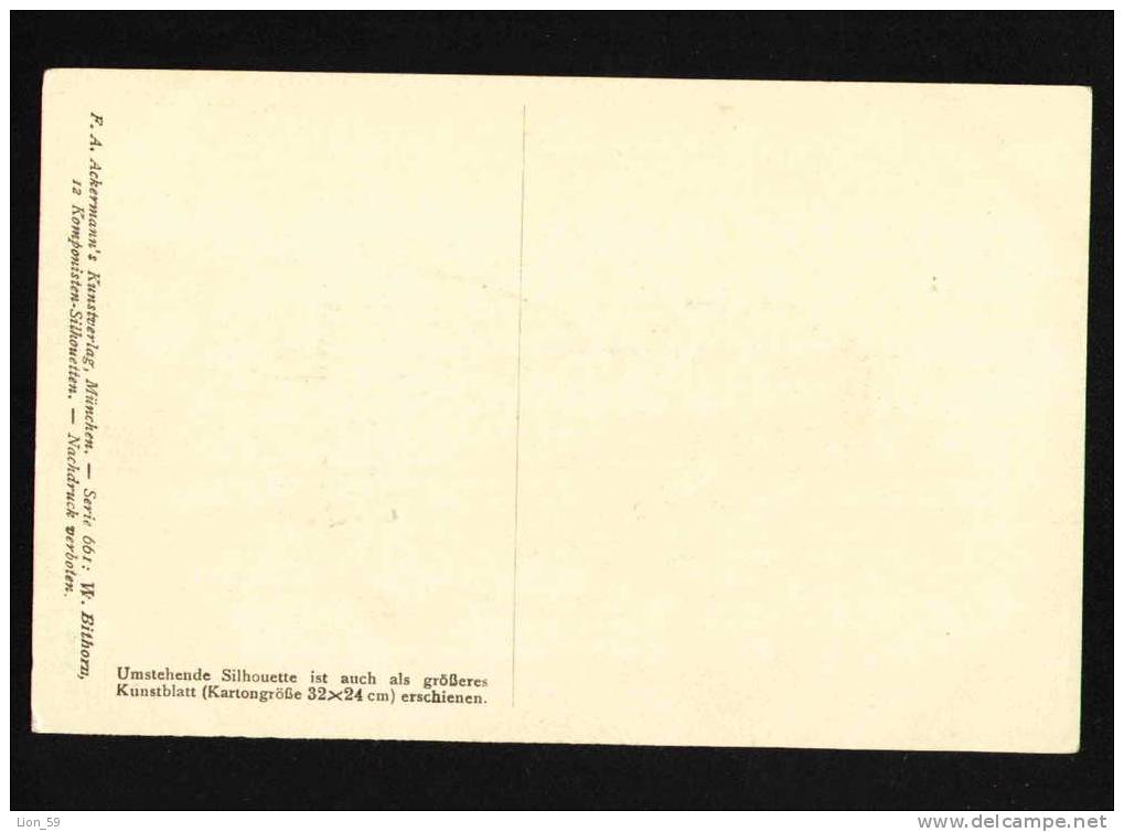 Illustrator W. BITHORN - Silhouette Richard Georg Strauss Germany COMPOSER Series - #  6605/661  Pc 19444 - Silueta