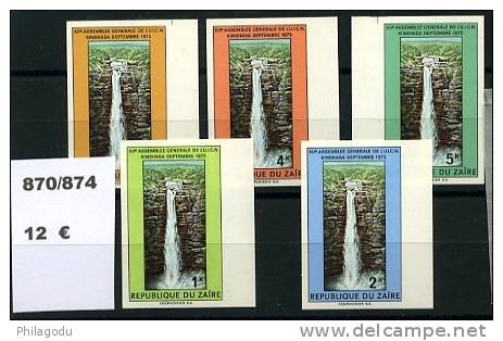 ZAIRE 870/874  NON DENTELE  CHUTES D´eau  Avec Bord De Feuille - Unused Stamps