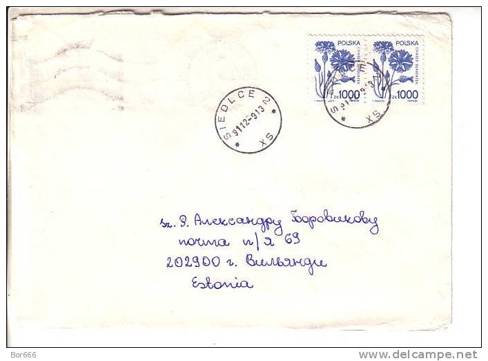 GOOD POLAND Postal Cover To ESTONIA 1992 - Good Stamped: Flowers - Brieven En Documenten