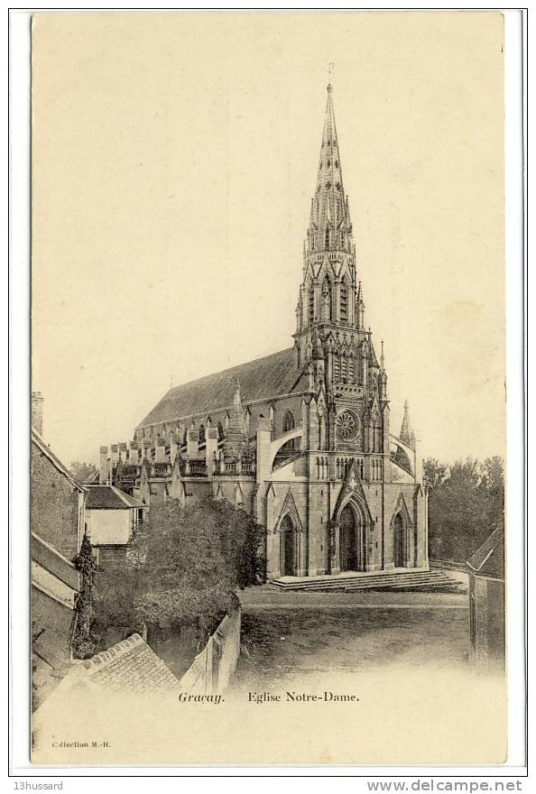 Carte Postale Ancienne Graçay - Eglise Notre Dame - Religion - Graçay