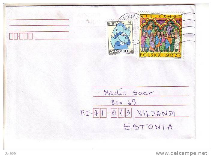 GOOD POLAND Postal Cover To ESTONIA 2001 - Good Stamped: Easter - Brieven En Documenten