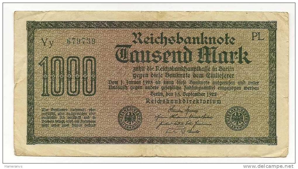 Germania 1000 Marchi 1922 - 1.000 Mark