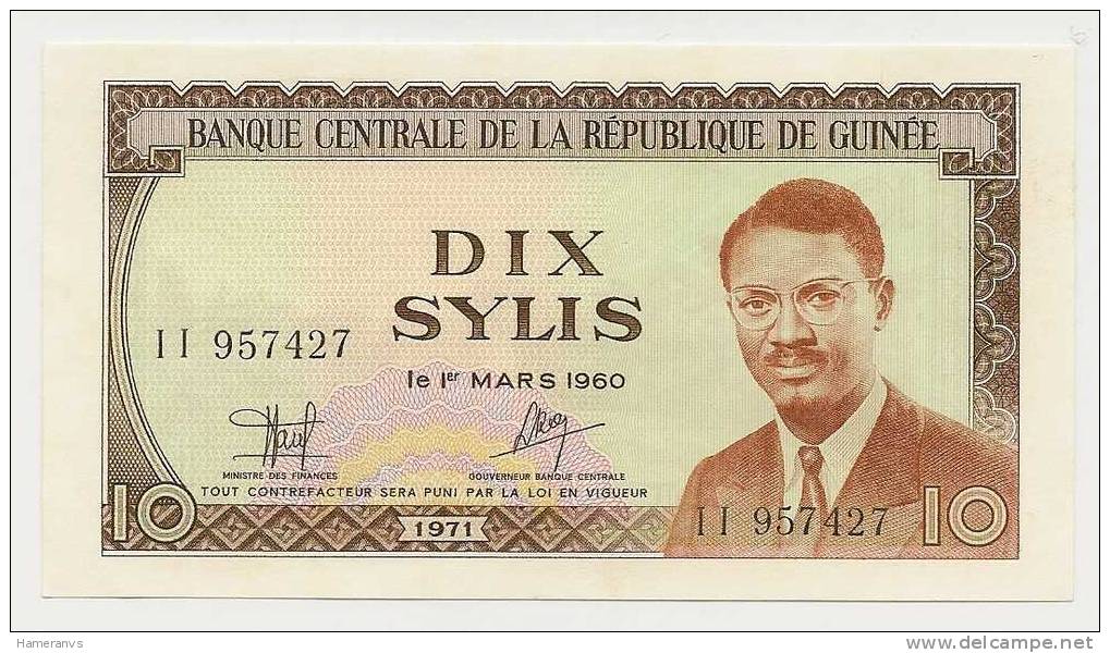 Guinea 10 Sylis 1971  UNC - P. 16 - Guinea