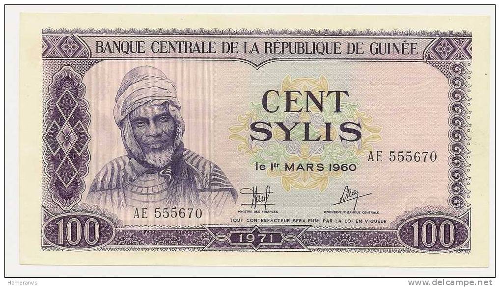 Guinea 100 Sylis 1971  UNC - P. 19 - Guinea