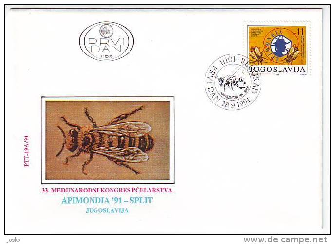 ABEILLE - Apimondia `91. Internat.  Apiculture Congress ( Yougoslavie ) Bee Biene Abeja Ape Bees Abeilles Insect Insects - Honingbijen