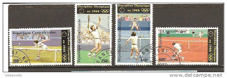 Centrafrica - Serie Completa Usata: Olimpiadi Di Seul 1988 - Tennis