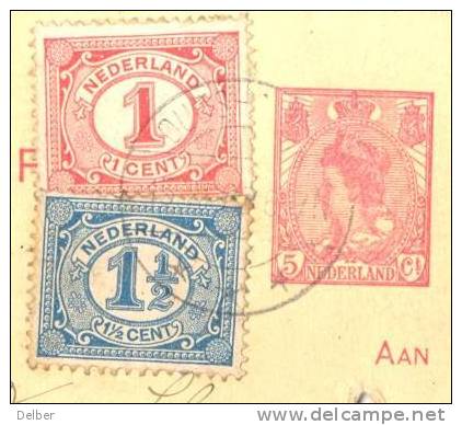 _Nk862: BRIEFKAART: 5 Cent  + 1+1½ Cent (N°51+N°52) / OUDSHOORN // ***:   4 Lijnen - Postal Stationery