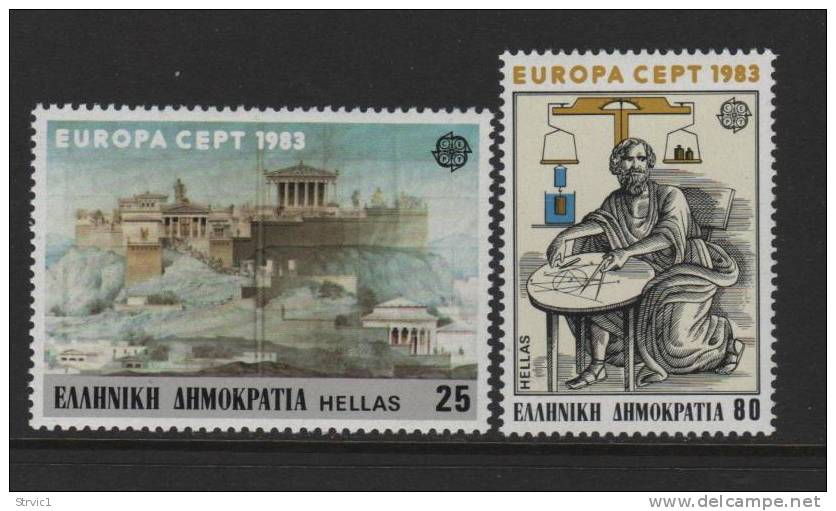 Greece, Scott # 1459-60 Mint Hinged Europa, 1983 - Unused Stamps