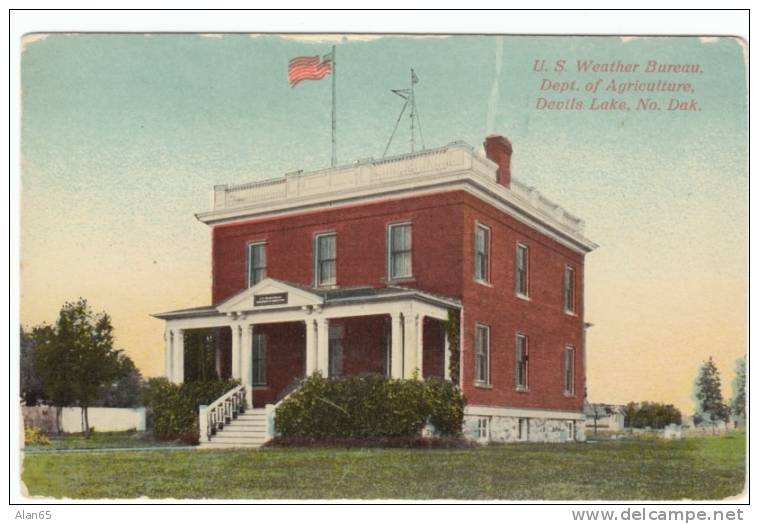 Devils Lake North Dakota,  US Weather Bureau Station Department Of Agriculture, On 1910s Vintage Postcard - Autres & Non Classés