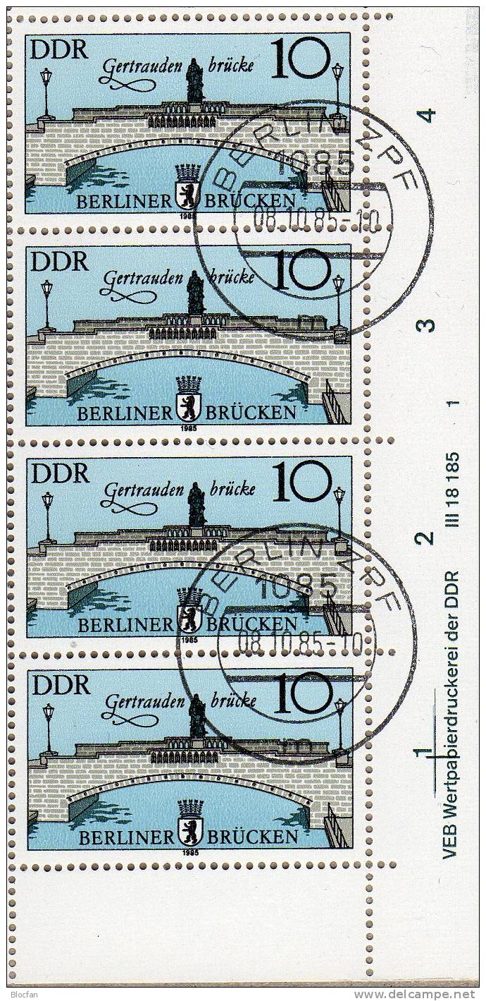 Druckvermerk Gertrauden-Brücke DDR Bogen Mit 2972 Abarten Plus DV O 81€ - 1st Day – FDC (sheets)